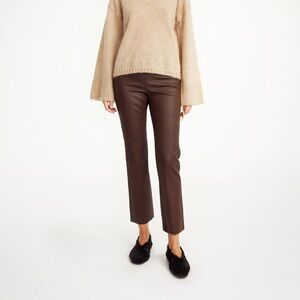 NWT Malene Birger Florentina Lamb Leather Trousers in Chesnut, Size 42, US 12